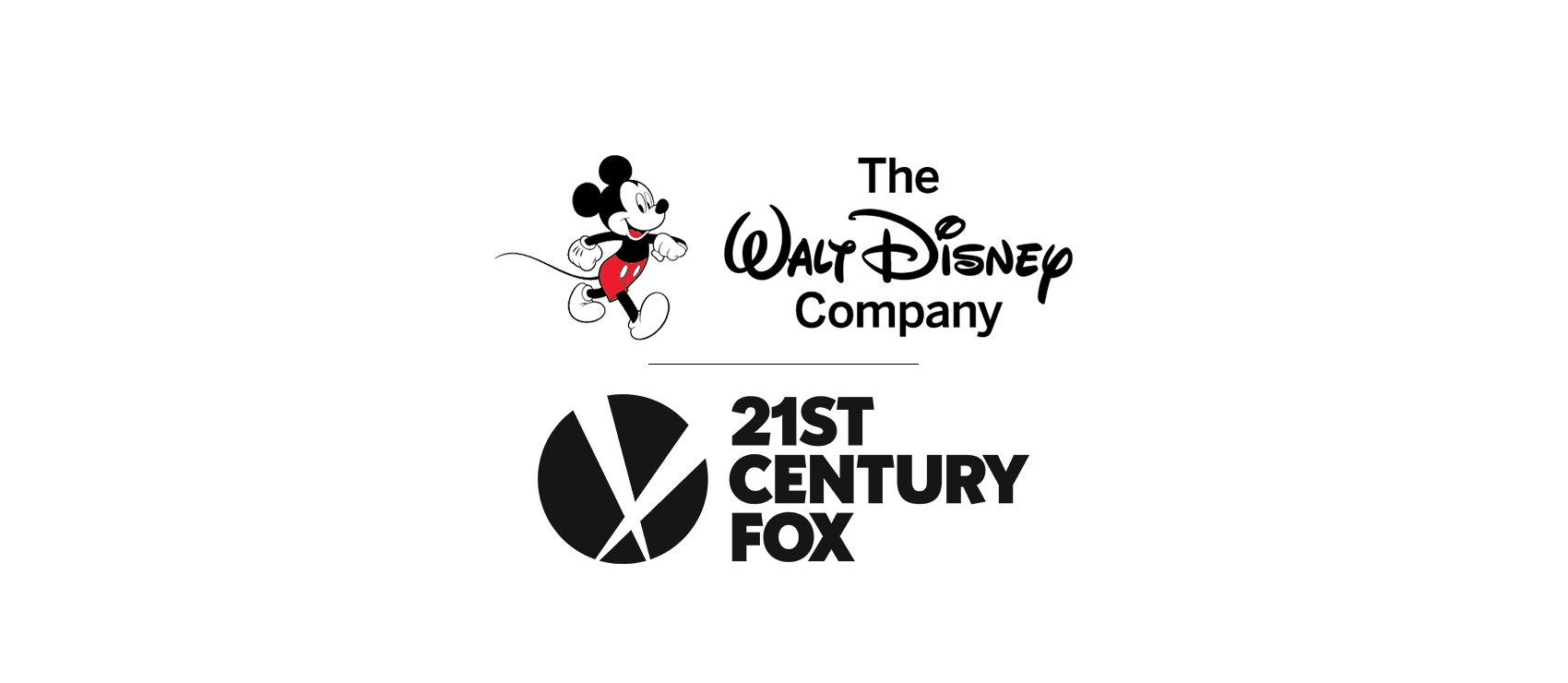 The Walt Disney Company와 21st Century Fox의 공식 로고